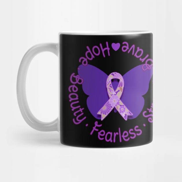 Purple Awareness Ribbon Floral Design by AlondraHanley